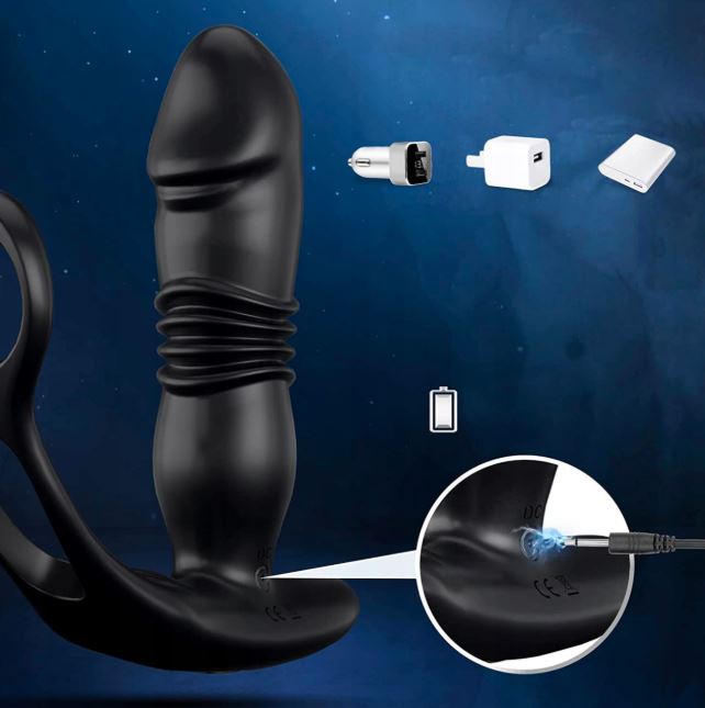 ZDALNIE STEROWANY MASAŻER PROSTATY POSUWISTY Z PILOTEM + RINGI JĄDRA PENIS - obrazek 3
