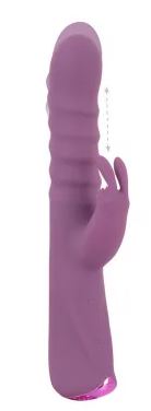 Wibrator króliczek Javida z pchnięciem silikonowy 24 cm USB - obrazek 2