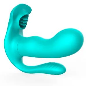 Potrójny stymulator łechtaczki z językiem B Series Cute zielony USB