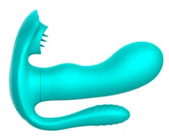 Potrójny stymulator łechtaczki z językiem B Series Cute zielony USB - obrazek 2